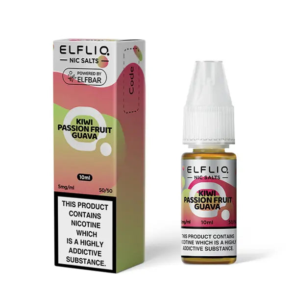 Kiwi Passion Fruit Guava Nic Salt E-Liquid by Elf Bar Elfliq Salts 10ml -  Vape Outlet Online