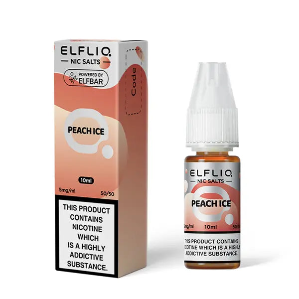 Peach Ice Nic Salt E-Liquid by Elf Bar Elfliq Salts 10ml -  Vape Outlet Online