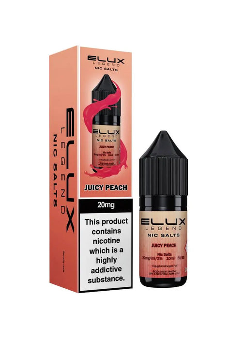Juicy Peach Nic Salt E-Liquid by Elux Legend 10ml