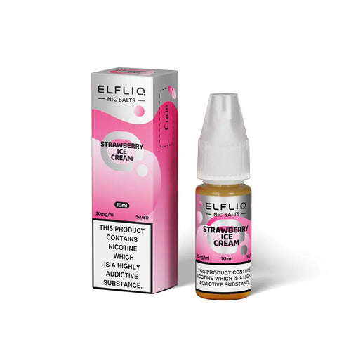 Strawberry Ice Cream (Snoow) Nic Salt E-Liquid by Elf Bar Elfliq Salts 10ml