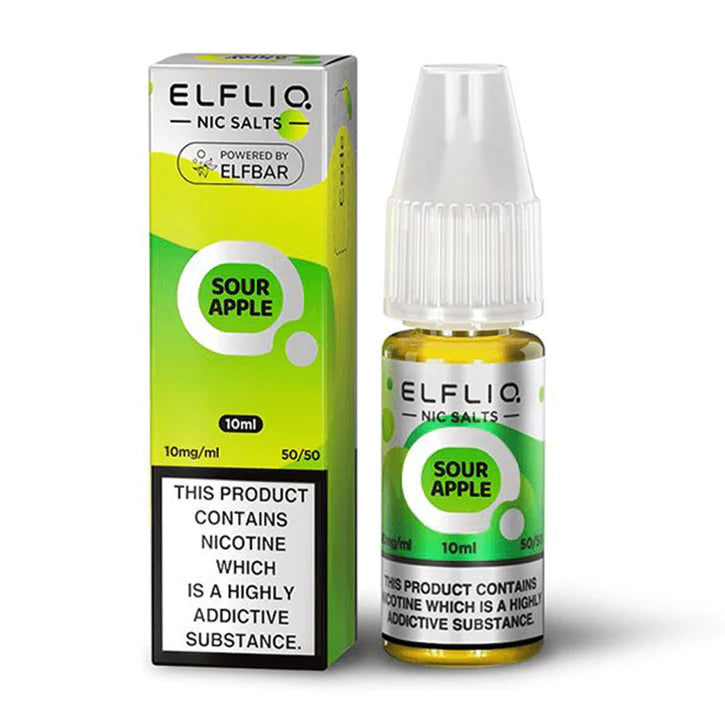 Sour Apple Nic Salt E-Liquid by Elf Bar Elfliq Salts 10ml -  Vape Outlet Online