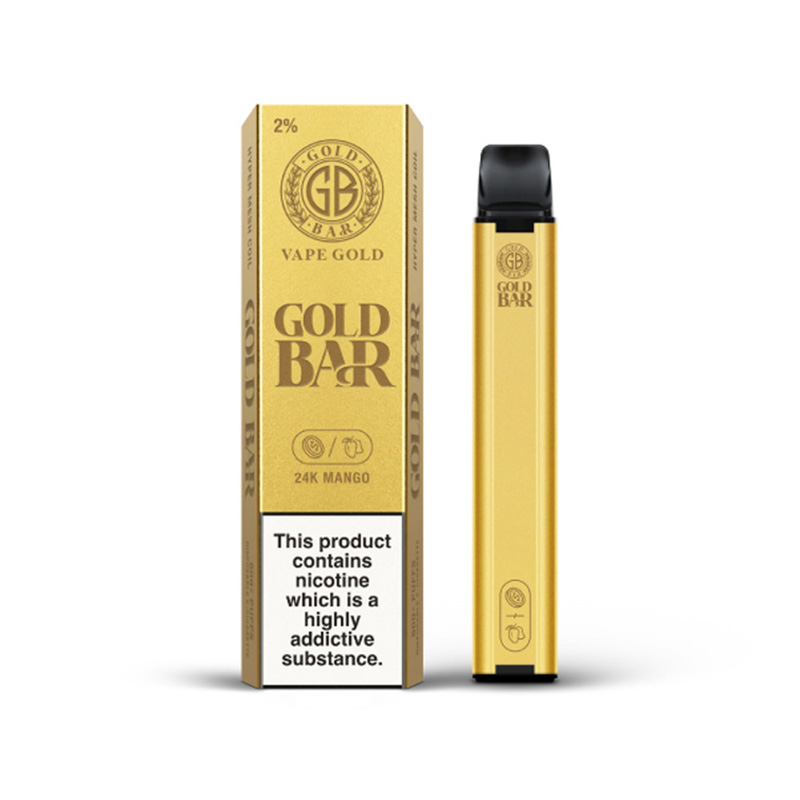 Gold Bar 600 disposable vape device in 24k Mango flavour