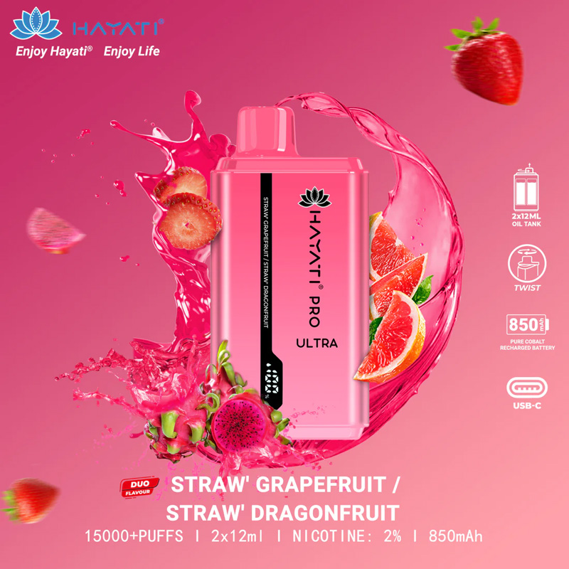 Hayati Pro Ultra 15000+ – Strawberry Grapefruit / Strawberry Dragonfruit