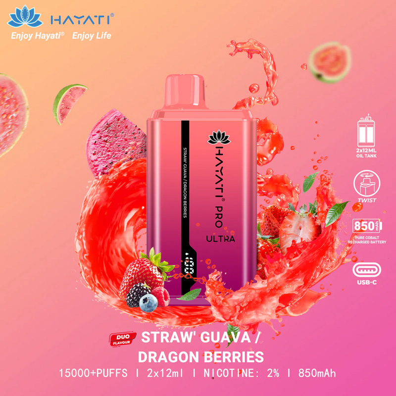 Hayati Pro Ultra 15000+ – Strawberry Guava / Dragon Berries